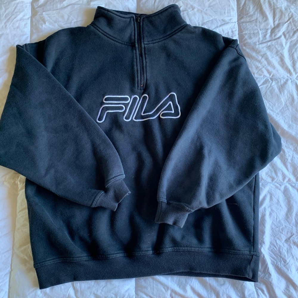 FILA navy half zip sweater